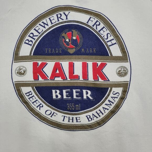 Vintage 90s Kalik Beer Sweatshirt Womens XL 22x22 Boxy White - Picture 14 of 16